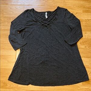 Zenana Outfitters Charcoal Long Sleeve Top